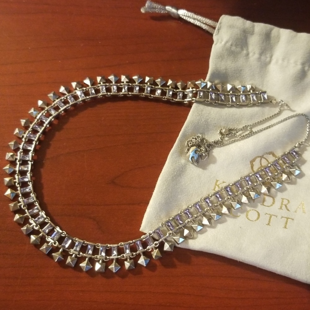 Kendra Scott Oscar Silver Choker Lilac Crystal